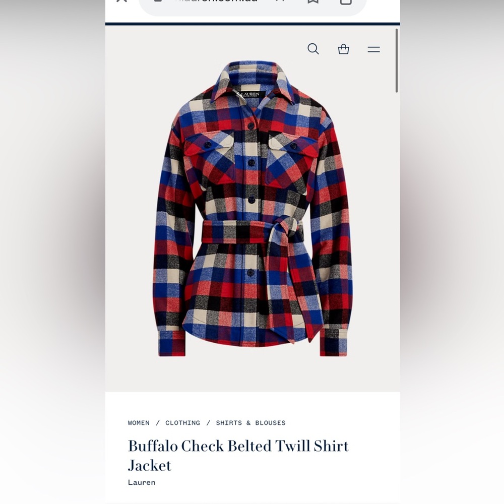 Lauren Ralph Lauren Buffalo Check Belted Jacket